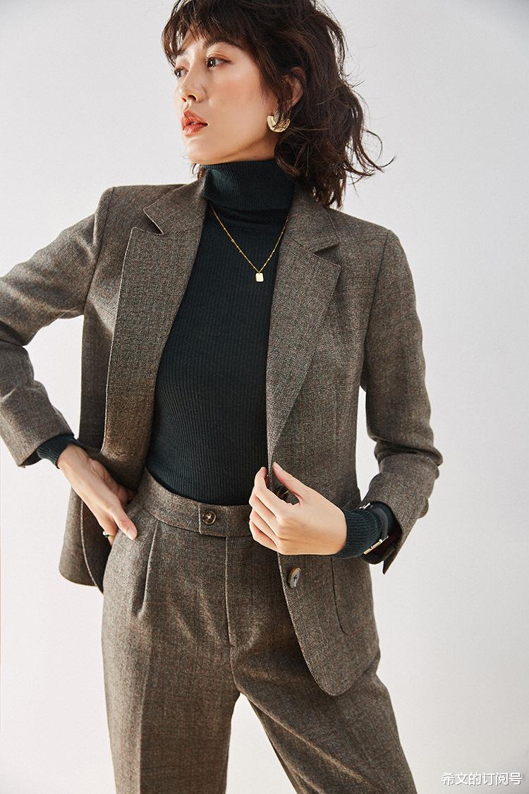 泉港|超有气质的一套格纹西服套装，让你的职场更有自信