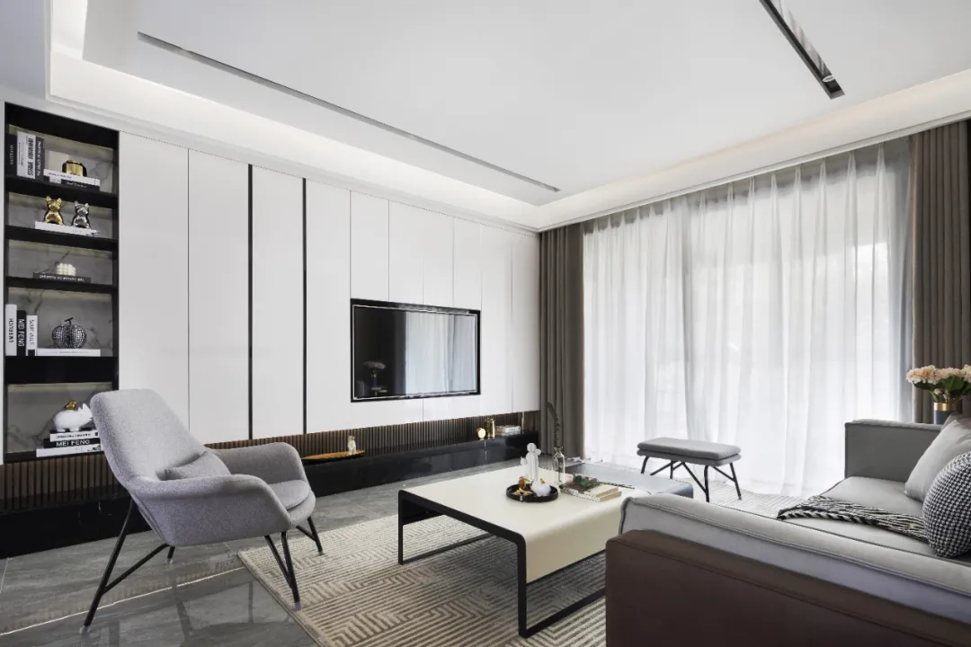 设计师|148㎡现代轻奢风,黑白灰咖的高级精致生活!