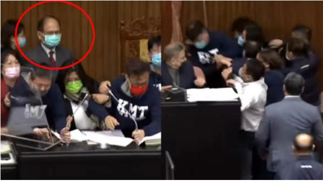 台“立院”爆激烈混战:蓝绿肉搏场面失控