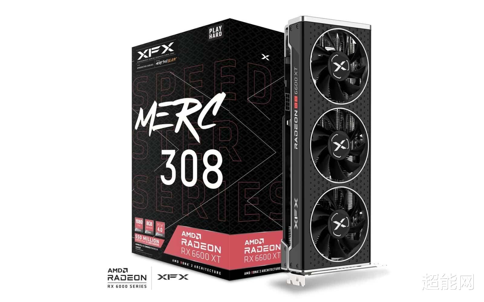 显卡|XFX发布了三款RX 6600 XT显卡，高端系列依然有巨大的三风扇散热器