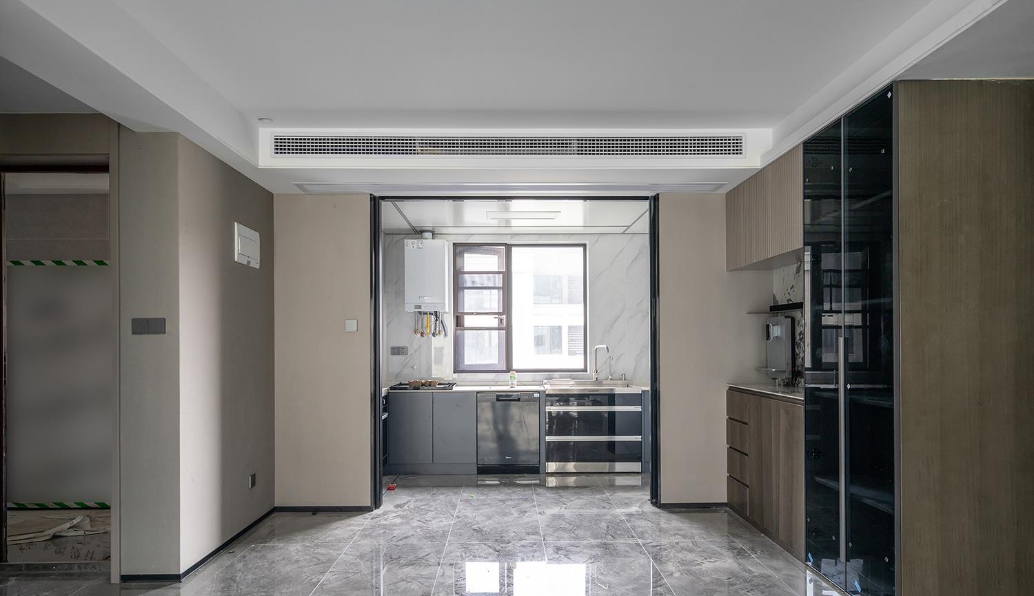 |一梯两户140㎡，夸夸全屋定制的柜子，岩板背景墙配大横厅，高级！