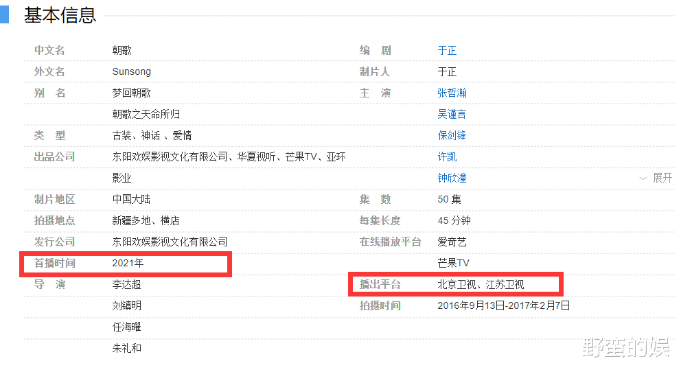 张哲瀚|积压四年，《朝歌》上星双台将袭，主演咖位变化大，张哲瀚已爆红
