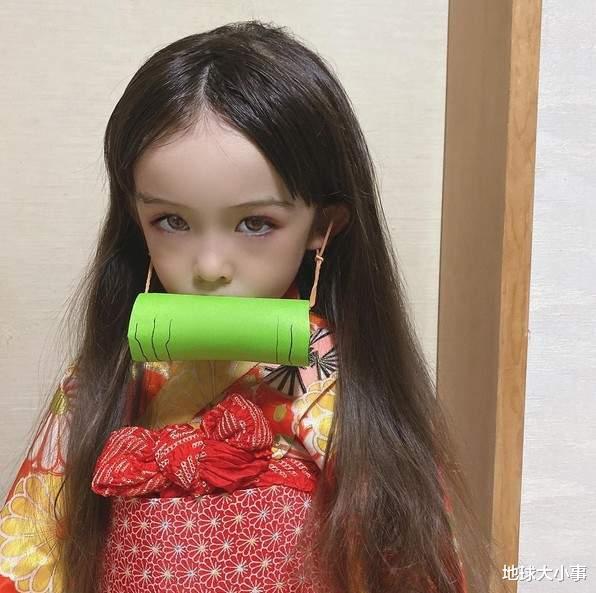 祢豆子|5岁就颜值拔群！小萝莉神还原《鬼灭》祢豆子，超天然大眼萌翻
