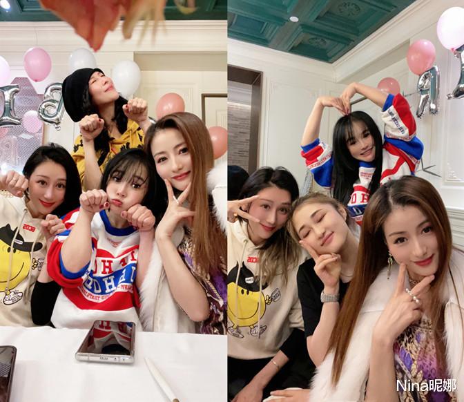 卫衣|陈浩民妻子生日太隆重，穿笑脸卫衣豪华闺蜜团作陪，打扮时髦是选美现场