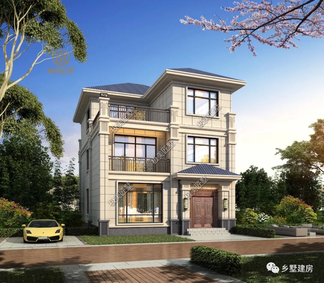 开间9米小宅基地,建简欧风,混砖结构易施工造价低