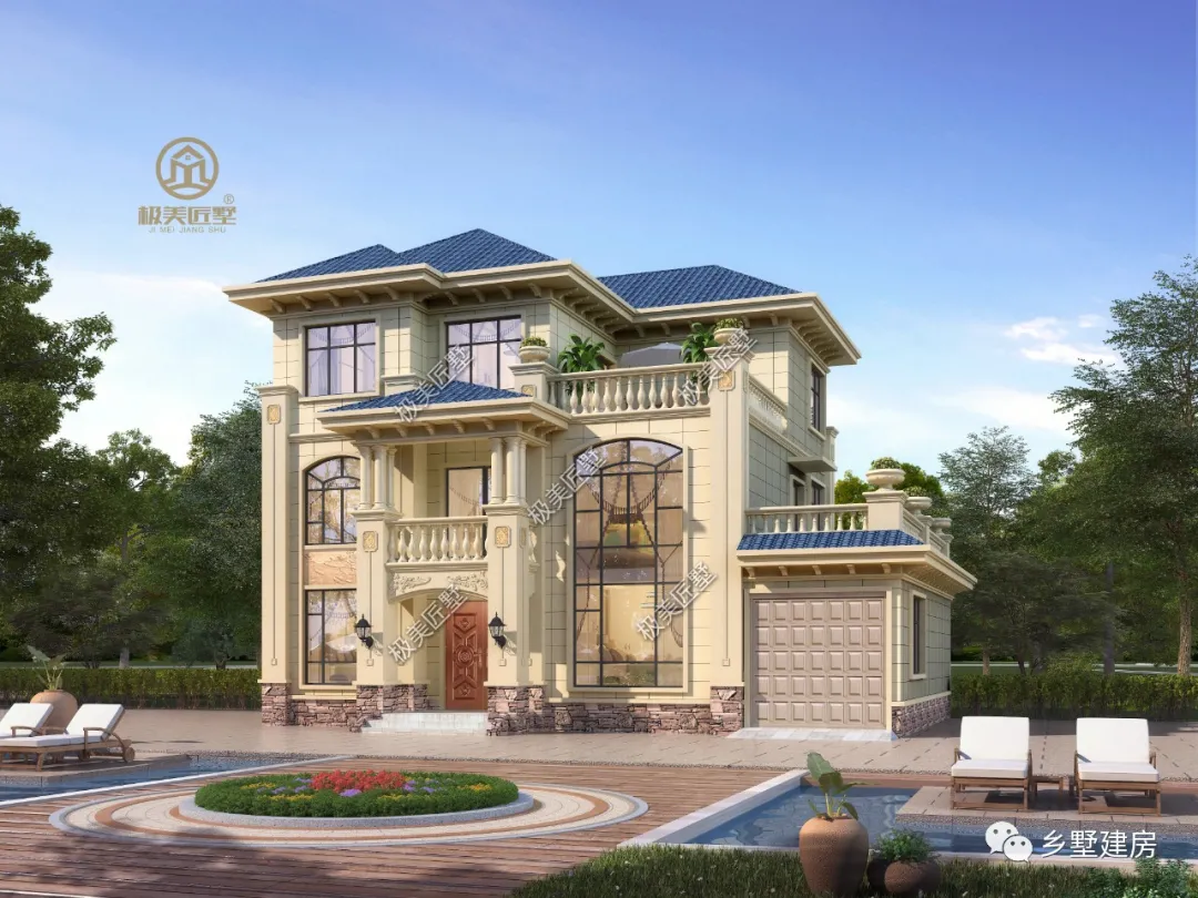 15.6X11米，三层带车库欧式别墅，美观实用