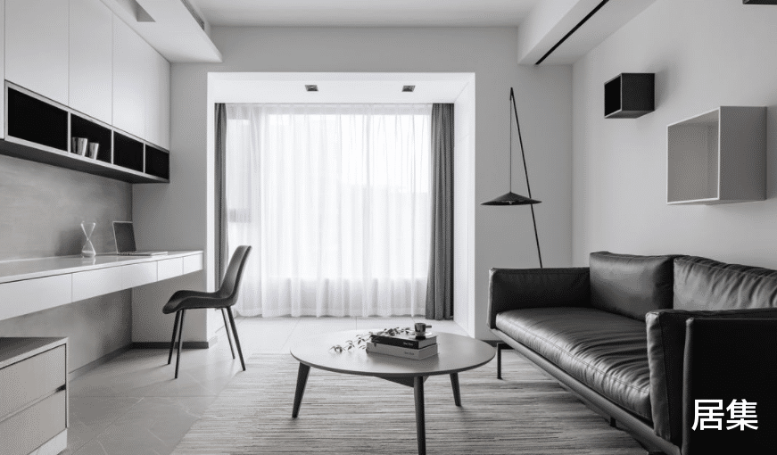 客厅也可以做书房,在家就能欣赏长江美景,享受潮流的独特美感