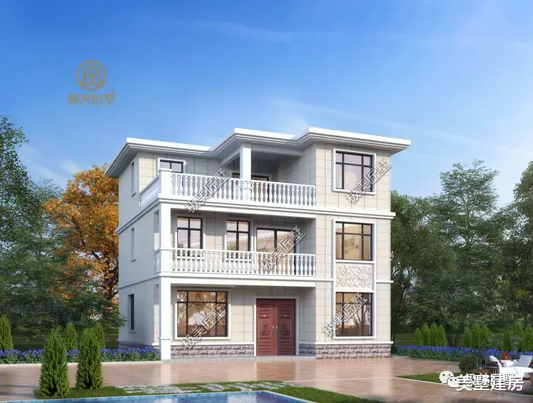 平屋顶设计，款式简单的三层别墅，简约大气，值得一看！