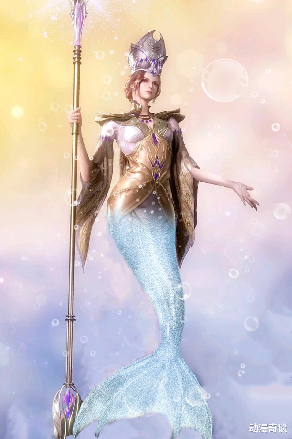 比比东|斗罗女神化身美人鱼，小舞清纯，宁荣荣梦幻，看到比比东心动了