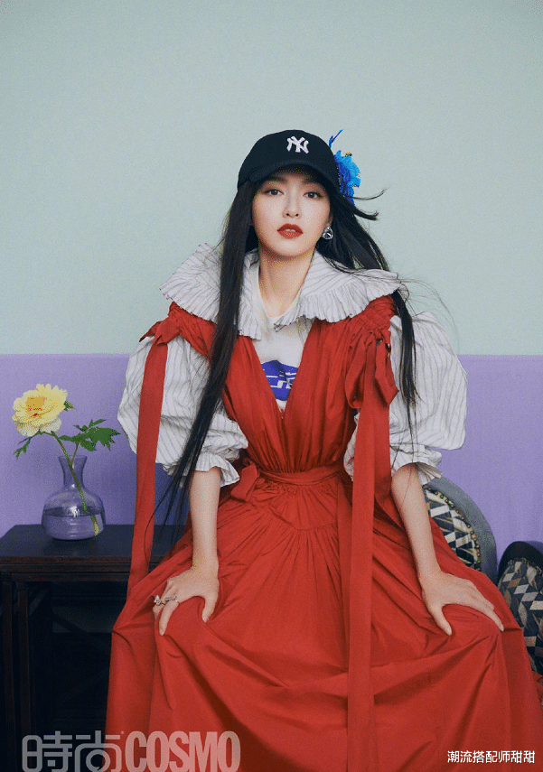 潮流搭配师甜甜 唐嫣好适合复古造型，风格不再像“傻白甜”，反而霸气似御姐