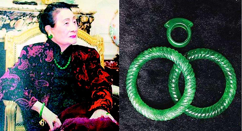 翡翠手镯|宋美龄戴到终老的麻花翡翠手镯，如今已值2亿！