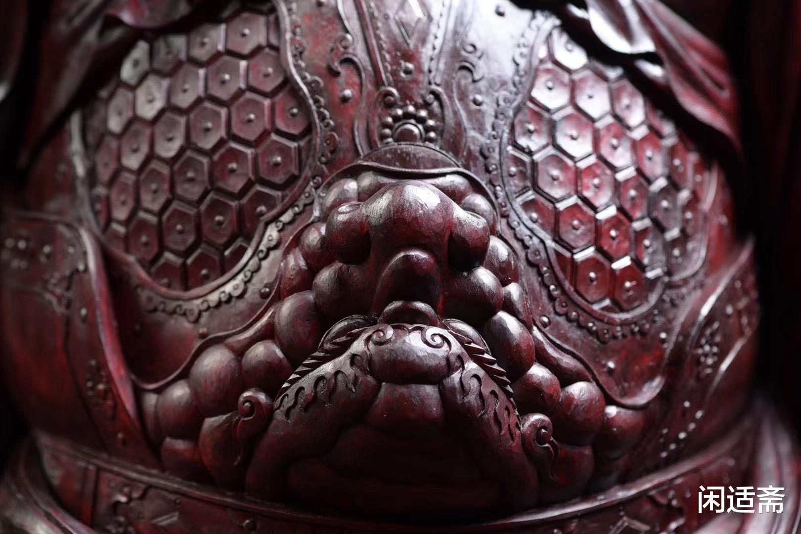 小叶紫檀|仙作佛像木雕珍赏,巨材小叶紫檀雕刻,北方多闻天王