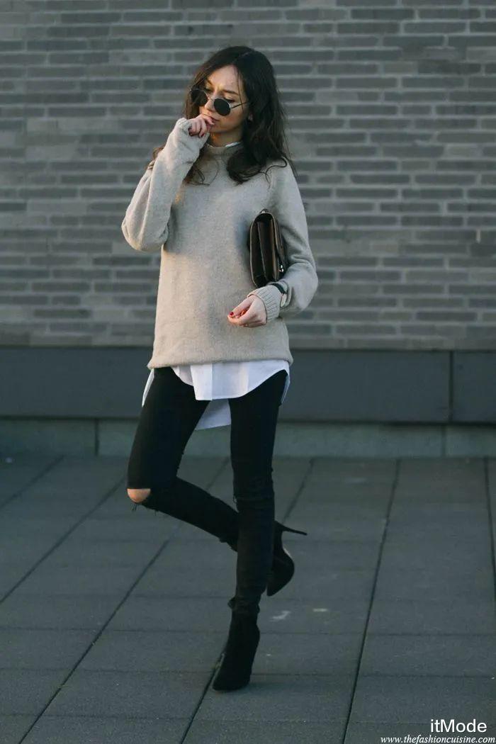 itMode “衬衫+毛衣”叠穿，今年秋冬这样穿真的好看死了！