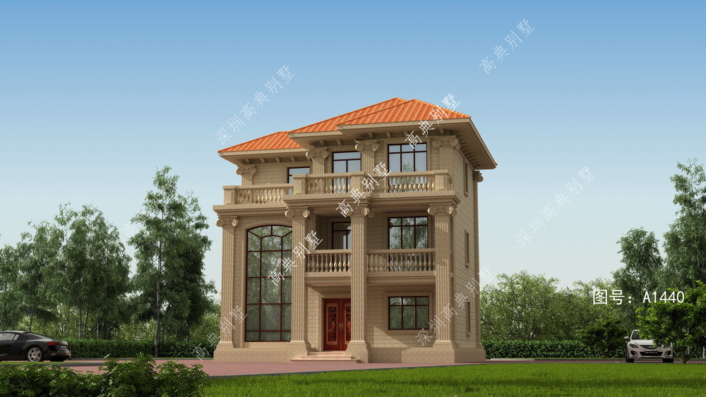 这款独栋欧式别墅，外观配色耐看温馨，一起来欣赏吧。