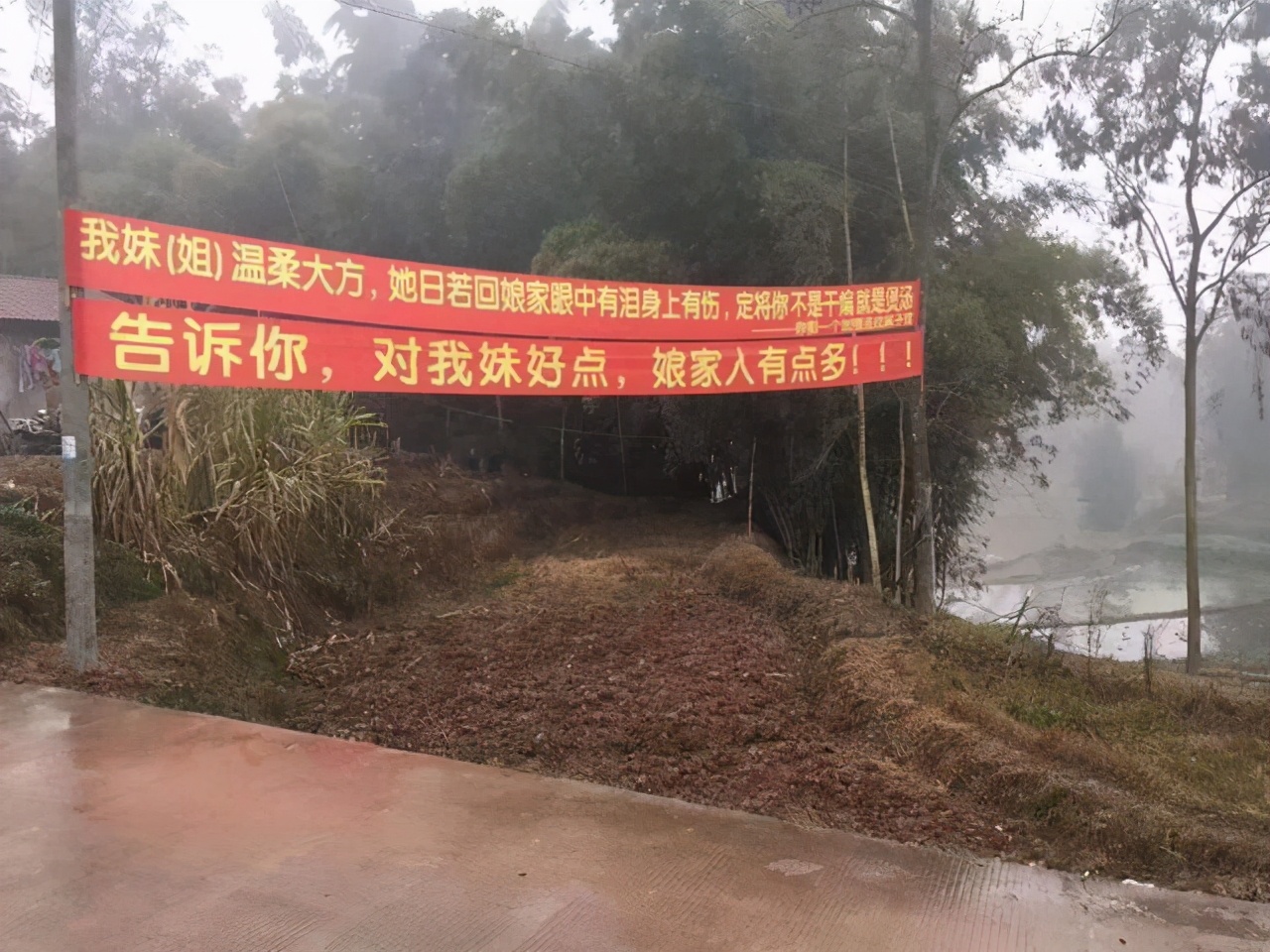 从不改名的小蘑菇 女儿出嫁，娘家人拉横幅喊话新郎，本想给女儿撑腰，差点搅黄婚礼