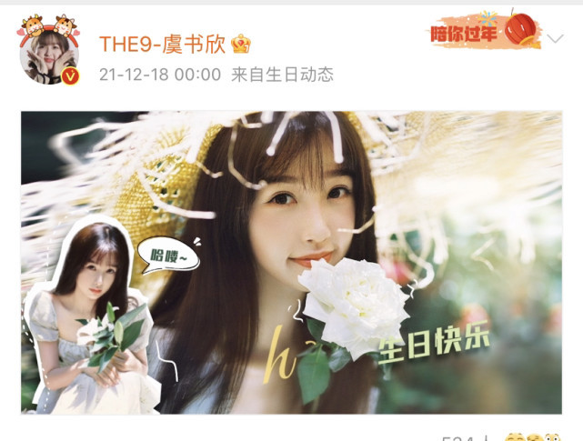 虞书欣|虞书欣过生日，刘雨昕赵小棠孔雪儿凌晨送祝福，THE9团魂炸裂