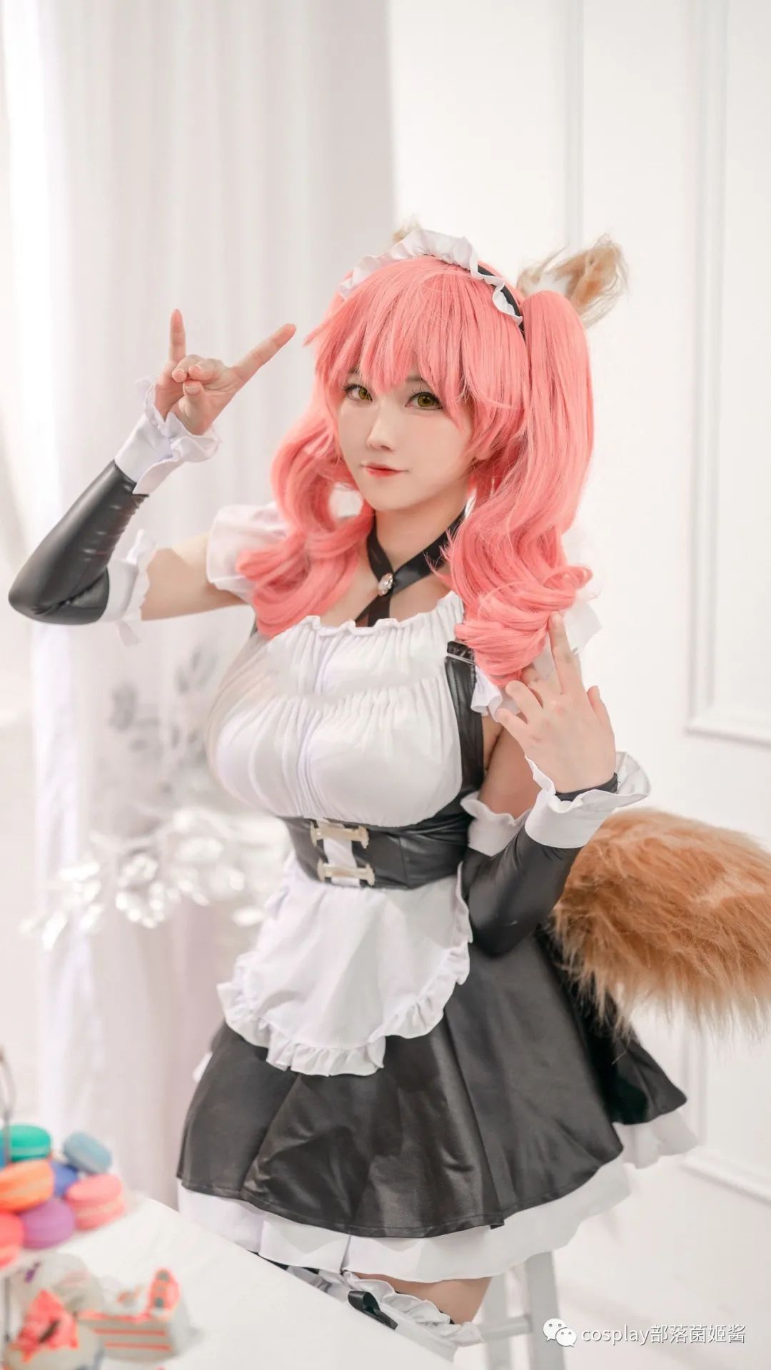 女仆装|cos：玉藻前圣诞女仆装cos正片@梓貓
