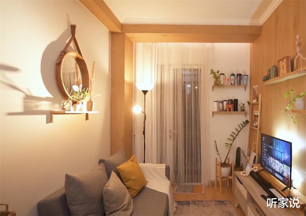 电视背景墙|印尼程序员小哥买下35㎡蜗居，人生中第一套房，面积虽小也要精致