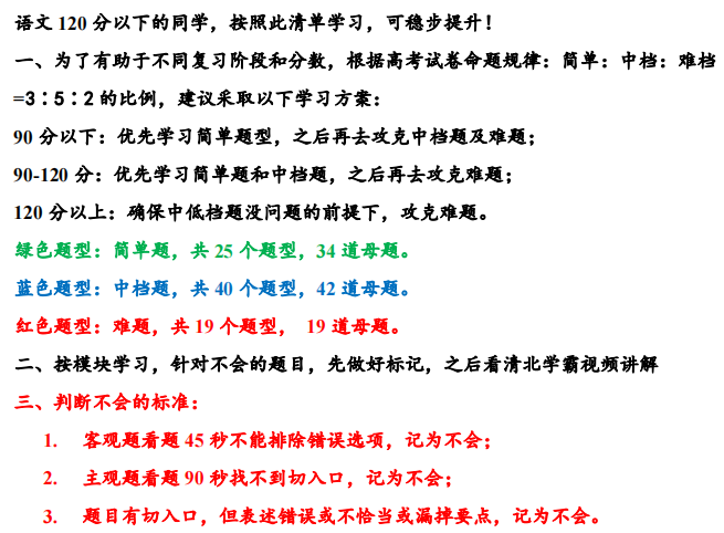 |高中语文，基础训练得分篇，高考必考题型总结
