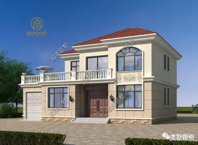 |带车库设计的二层别墅,欧式风格,建房选它准没错!
