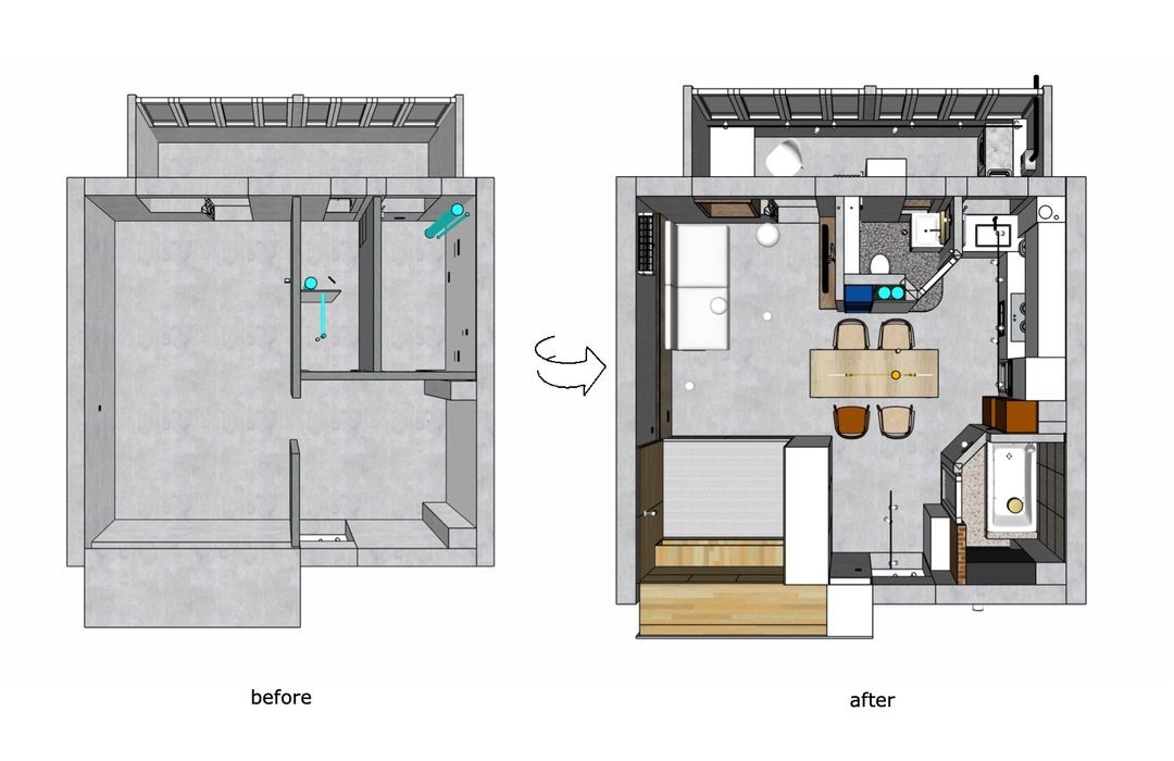 女孩|37平的单身公寓，偏爱水泥风的个性女孩，勇于尝试才有新的可能