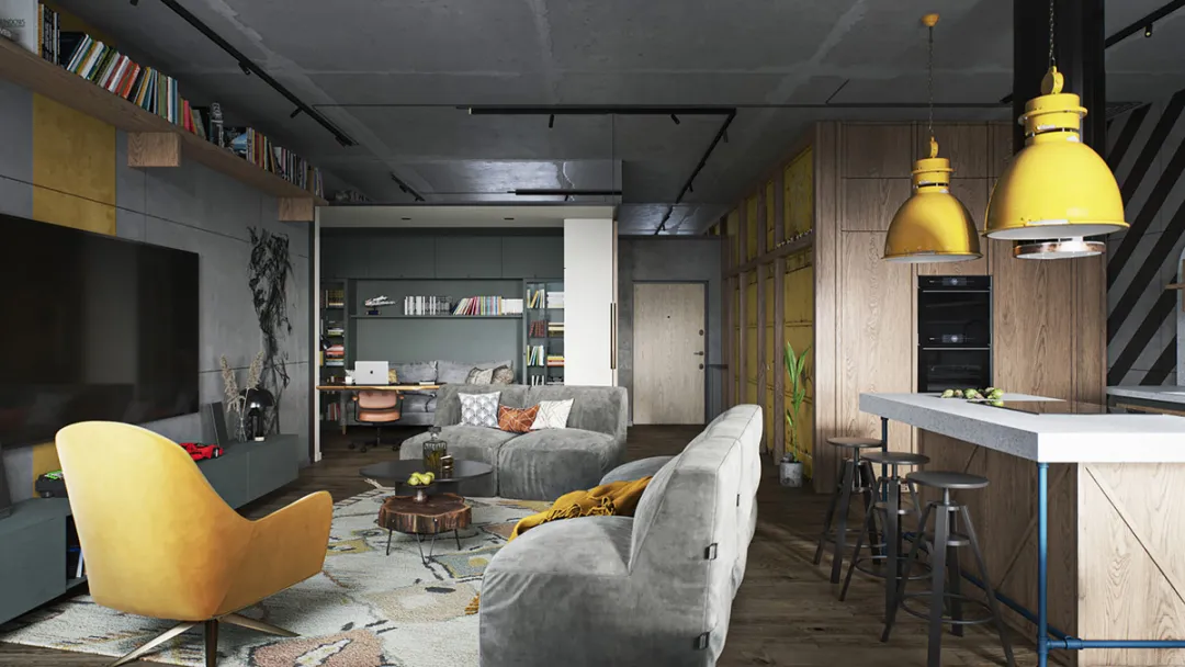 97㎡两居室堪比200㎡，这个高级灰的家，到底能有多酷？