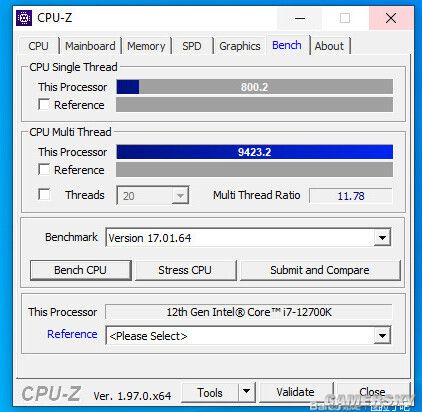 CPU|12代酷睿i7-12700K处理器跑分首曝：略低于5900X