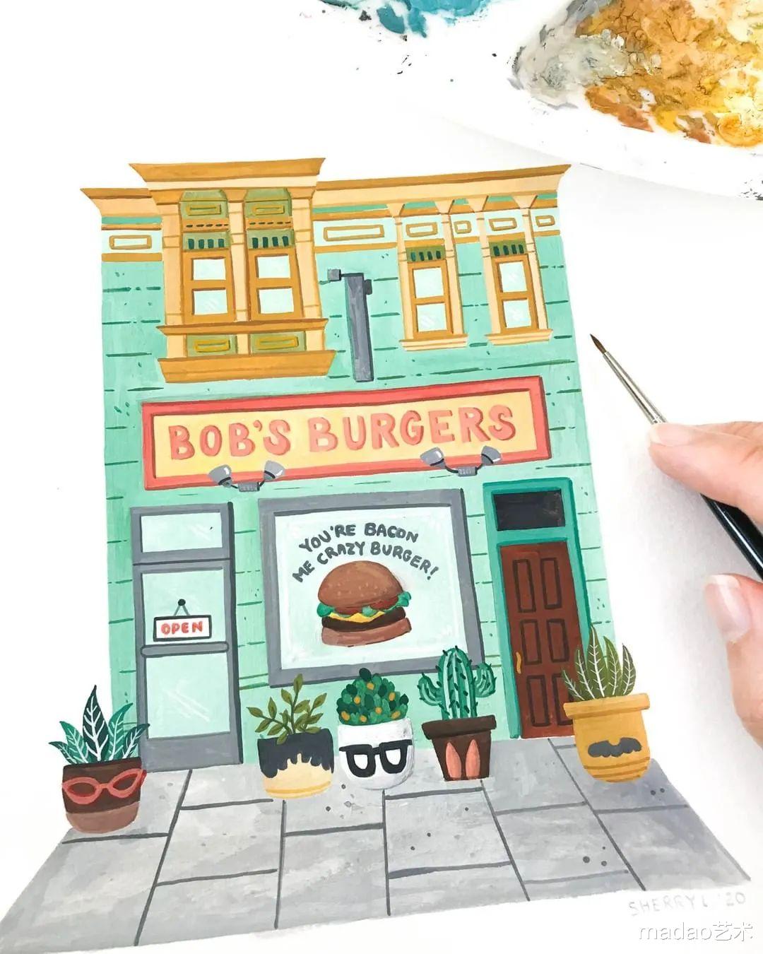 水彩装饰画，可以做成书签，赶紧试试吧