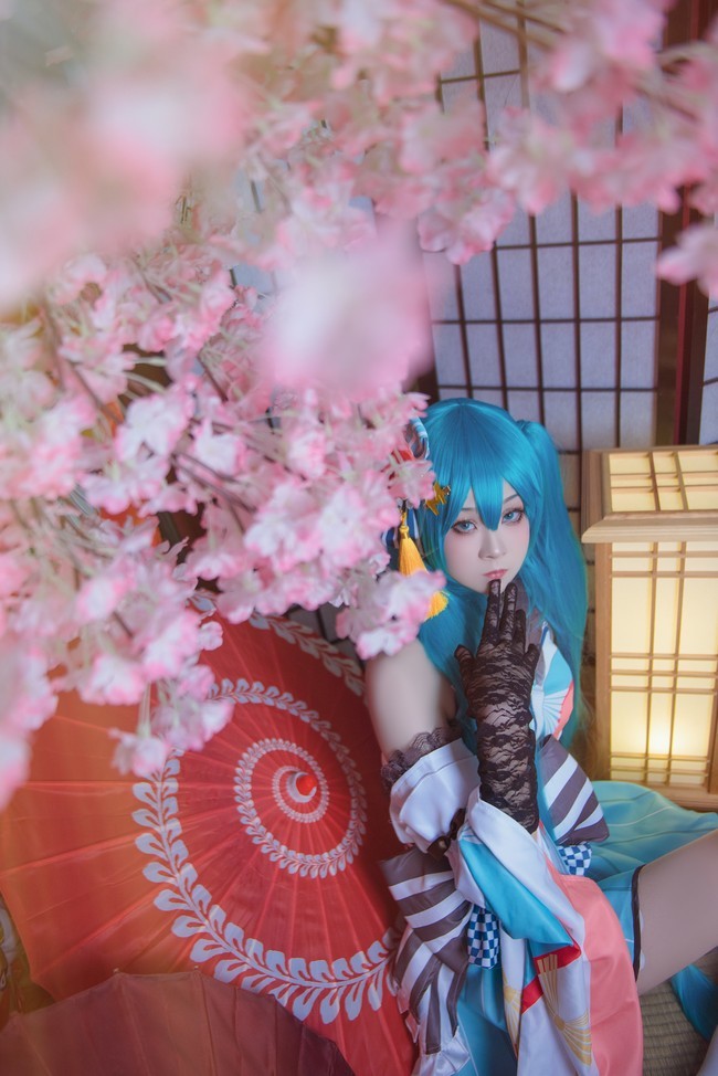 |cos：公主殿下初音和服cos正片@酥乣是个屑