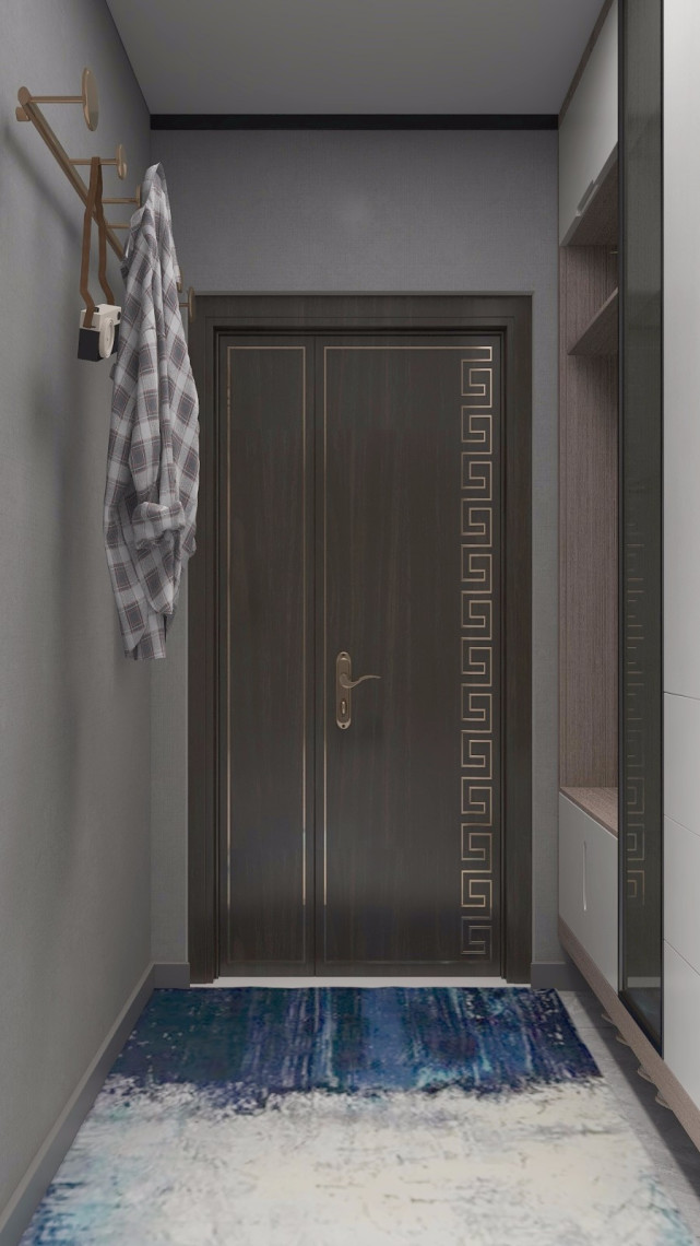 93平现代风三居室，入户放一架钢琴和屏风，居然就成了一个隔断