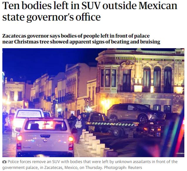 拆解一切问题|恐怖！墨西哥一州长办公室附近汽车中惊现十具尸体