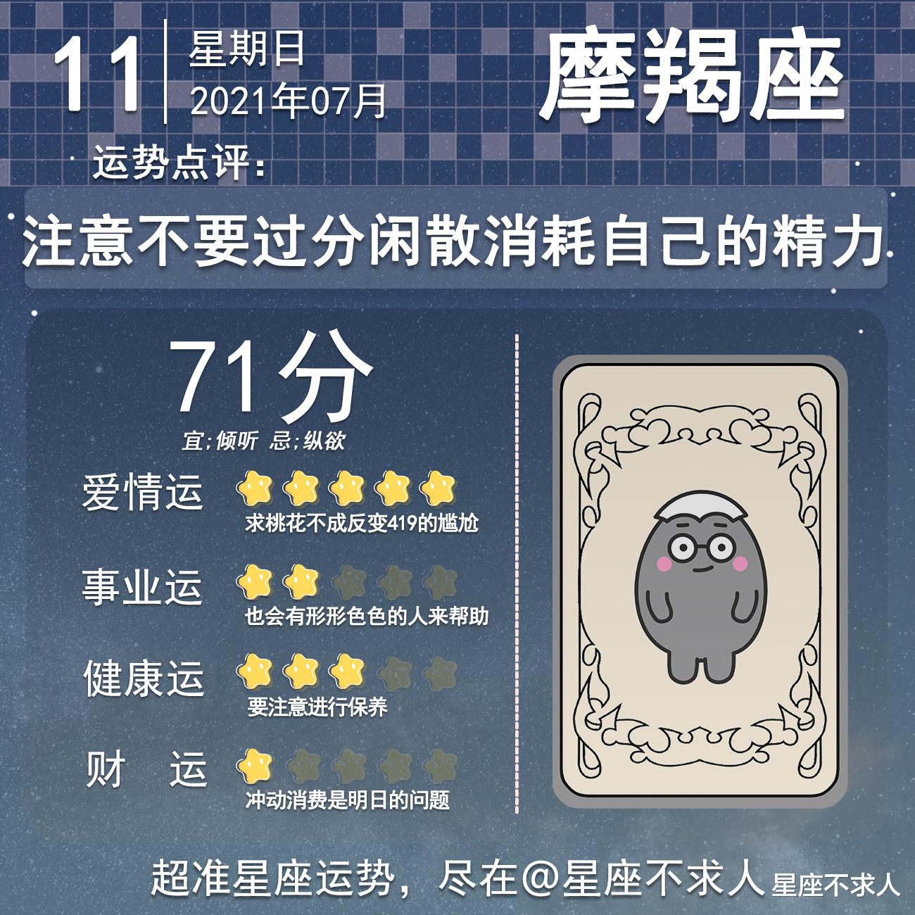 星座不求人|十二星座7月11号运势