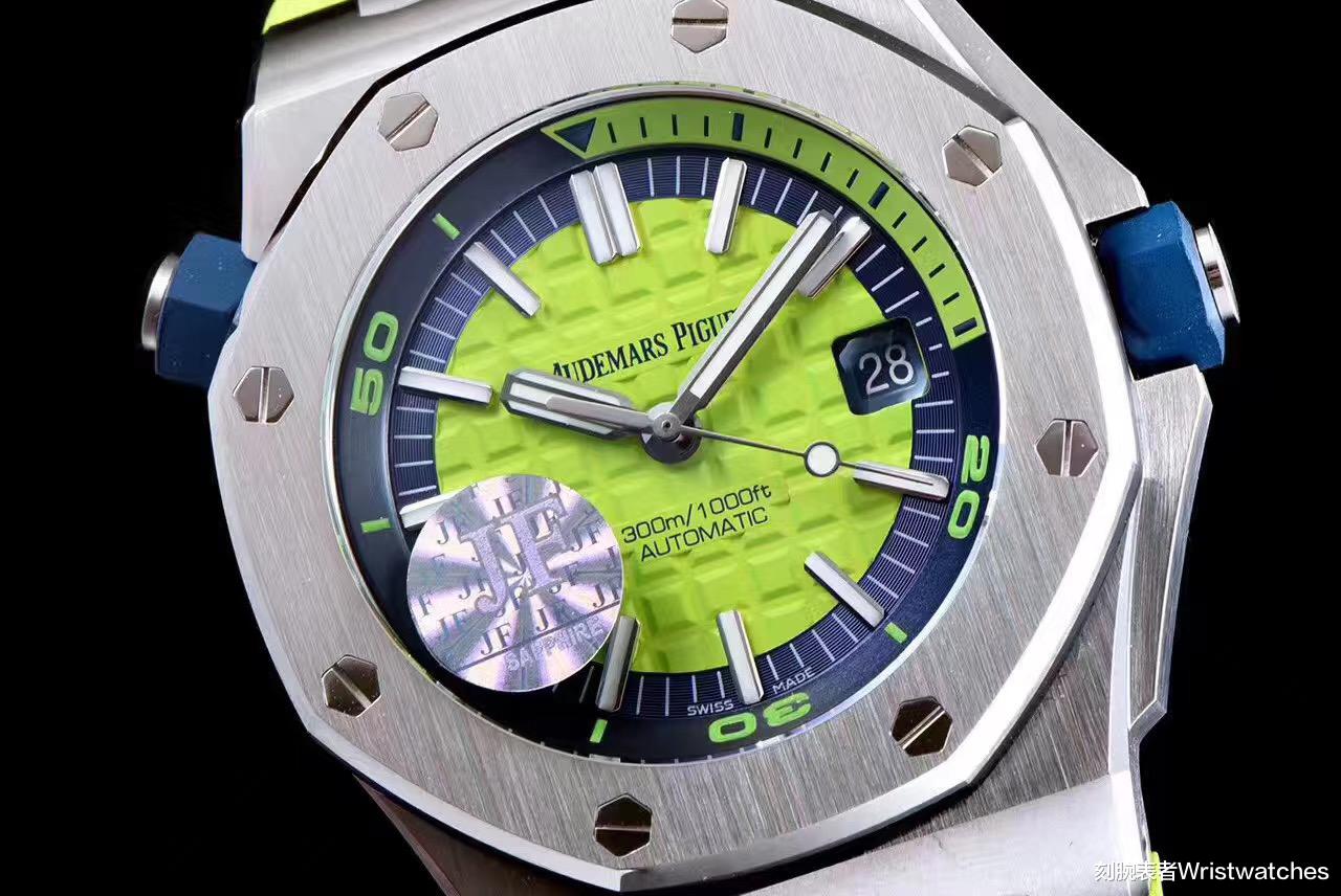 刻腕表者Wristwatches|JF厂爱彼AP15710彩色系绿盘复刻表品鉴会不会一眼假？