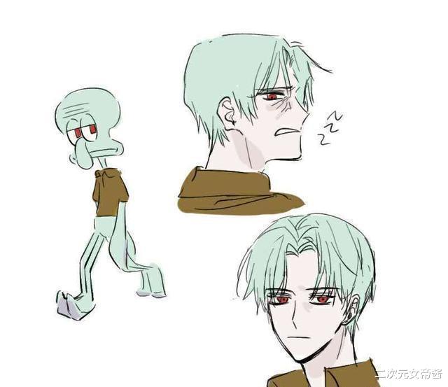 李玄通|《海绵宝宝》角色拟人后什么样？派大星变粉发帅哥，痞老板很腹黑