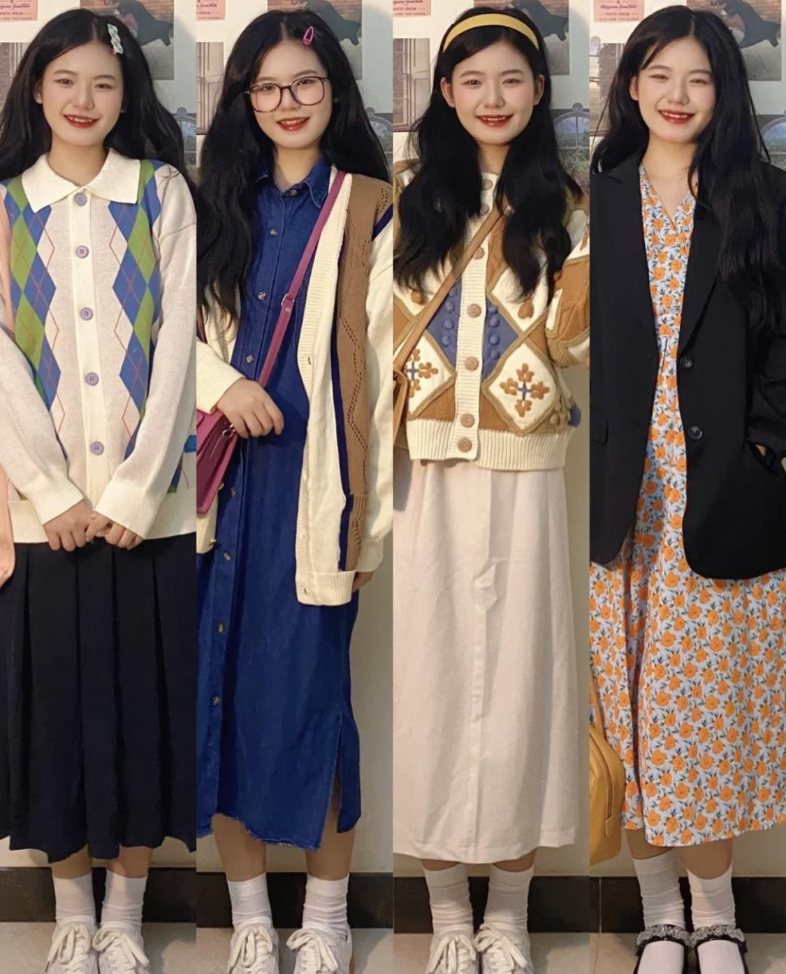 木木尔小倩|初秋穿搭真少不了连衣裙,套上西装和针织衫,简简单单就很抬气质