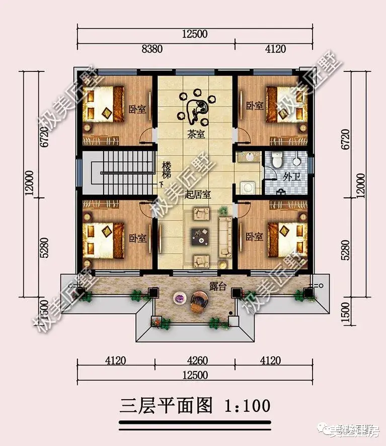 卧室|对称大气的新中式别墅，回家建一栋，就是最美的风景线！