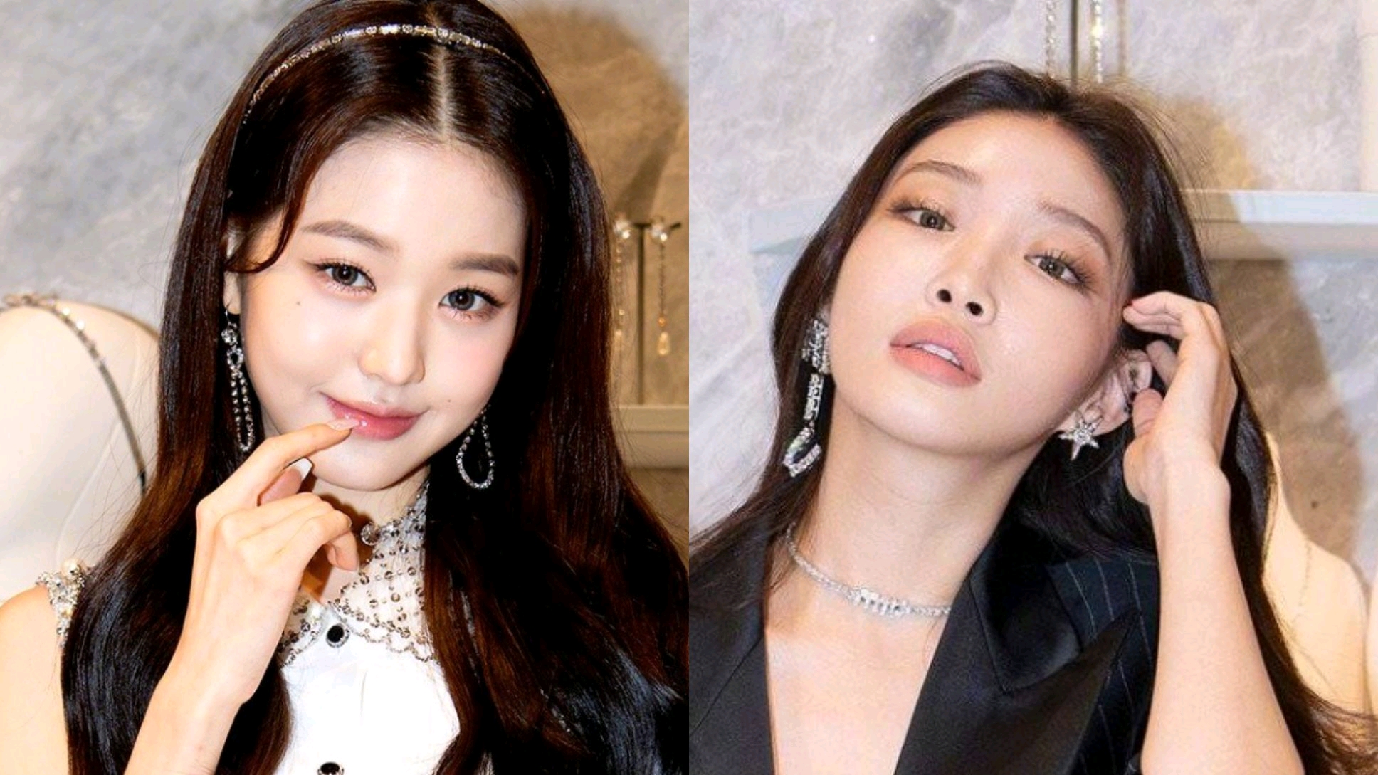 欧阳娣娣|张元英IZONE vs IVE出道照，惊人的成长速度，和金请夏同框活动