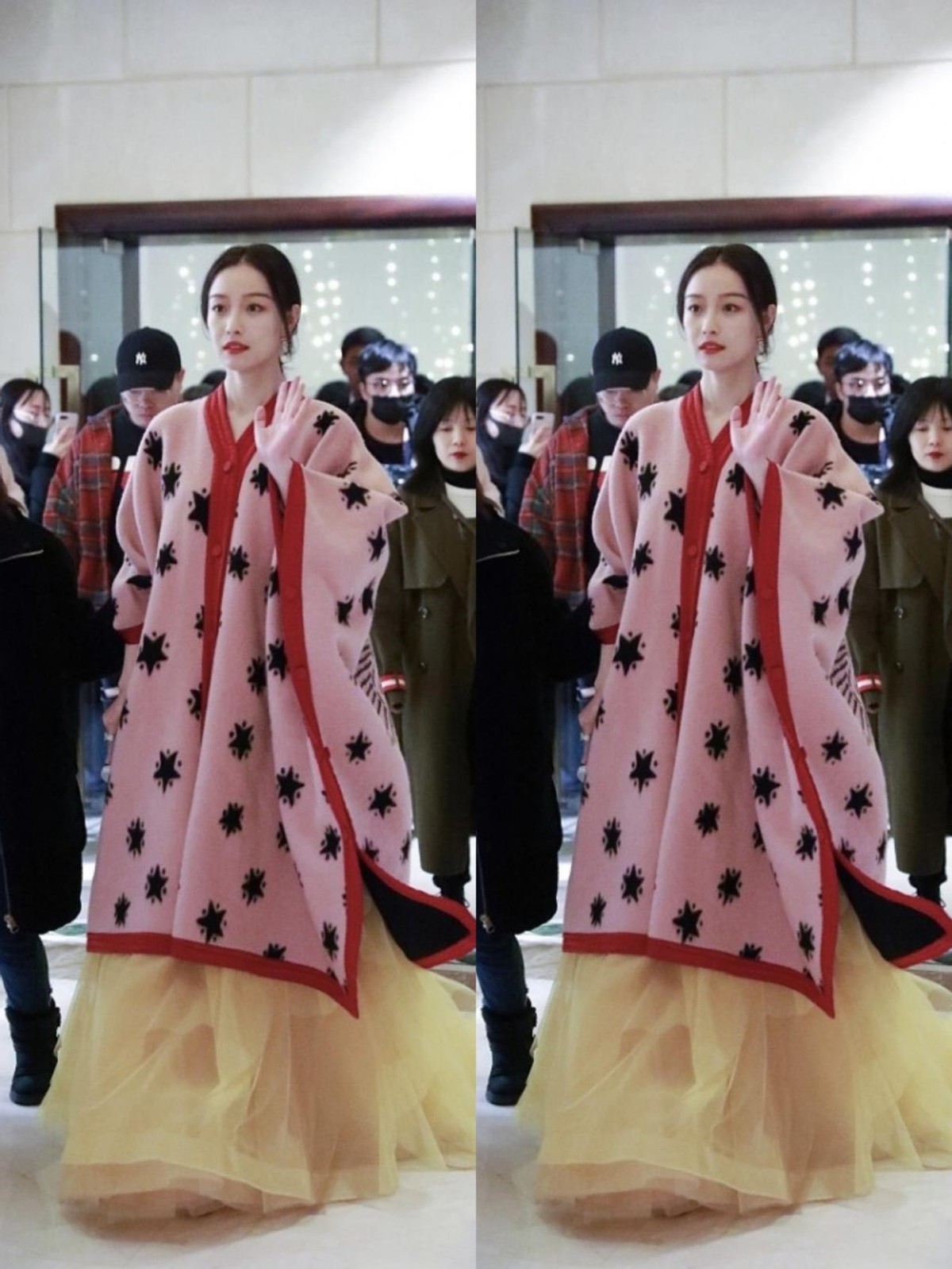 闫妮|倪妮的气质也太温柔了吧，穿粉色长衫配纱裙，不臃肿反而好飘逸