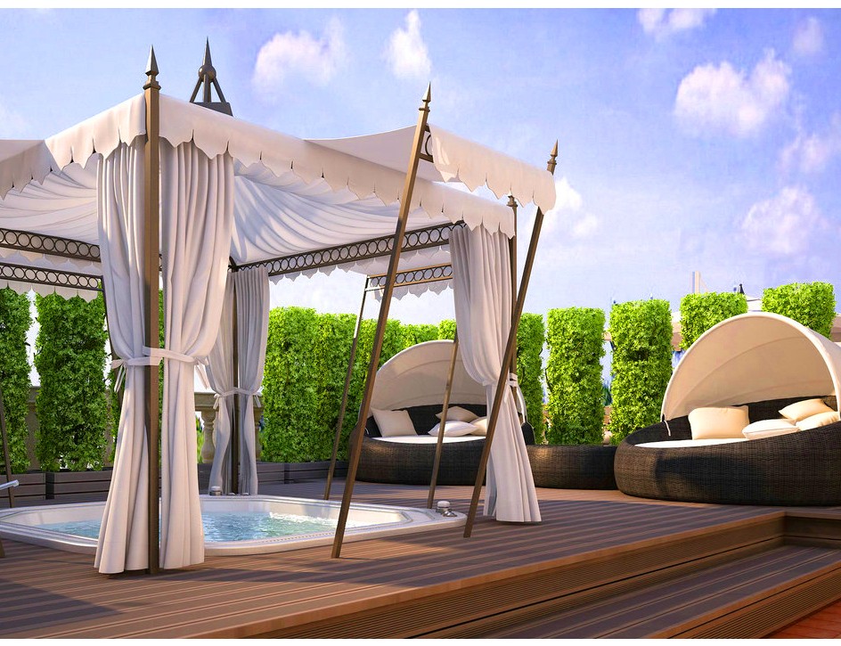 买不起别墅,一定要买顶楼带露台,建一个休闲花园也是不错的选择