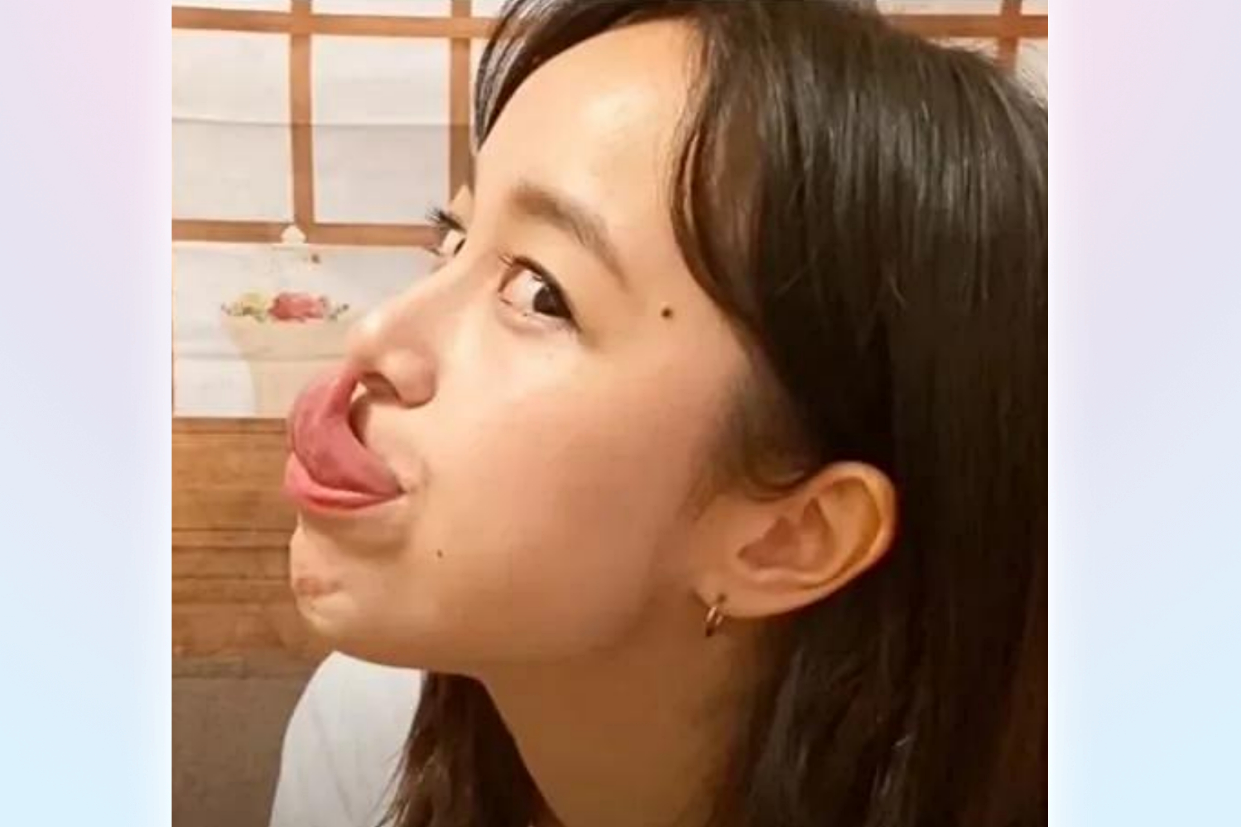 日本女星舌頭10厘米長，輕松玩轉高難度動作，舌頭長好處多-圖2