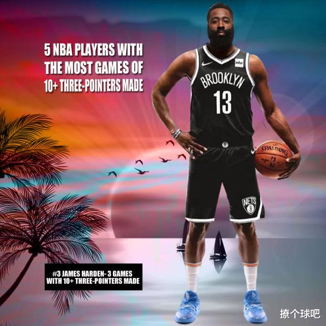 斯蒂芬·库里|NBA谁投中10个三分球最多次？美媒列5位超级射手，哈登利拉德第3！