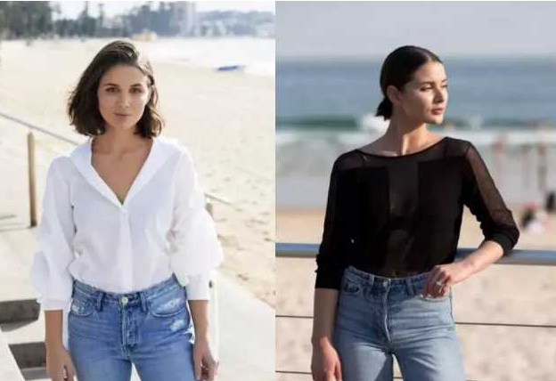 时尚风行派|大骨架女孩穿搭宝典来啦！大V领配上高收腰剪裁，身材轻松变单薄