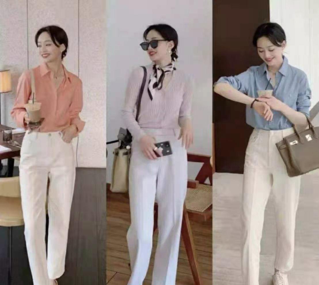 晶儿时尚达人|30+女人穿“衬衫+长裤”，这3种搭配方式适合初秋，时髦优雅
