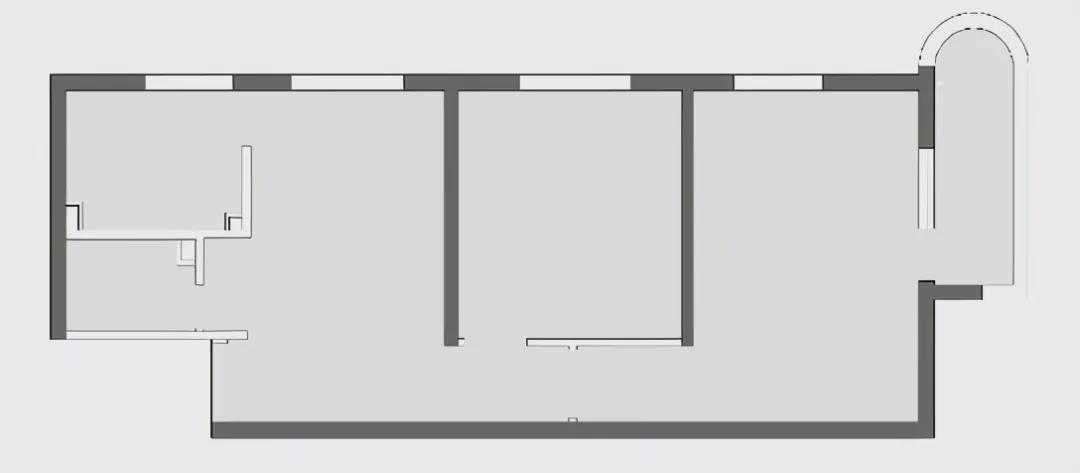 |套内46㎡老破小，面积虽然不大，却挤出两室一厅，不仅好看还省钱