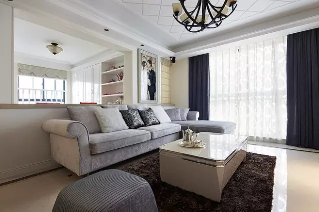 |105平简欧三居室房,欧式设计融入黑白灰色带出不凡的空间感