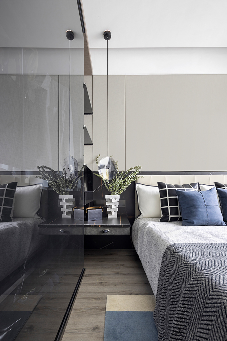 格斯设计|98平米三房二厅，现代简朴风格家居，白灰啡色极简设计，好治愈