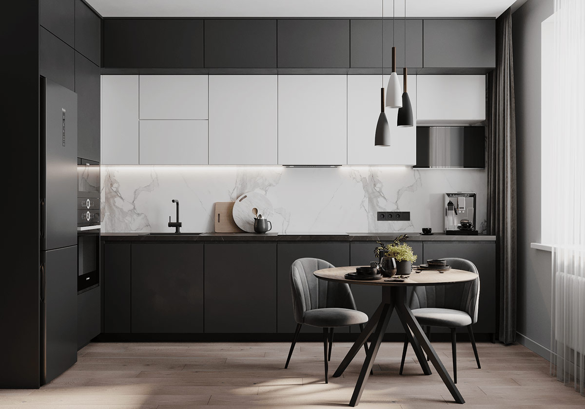 |198平软装设计，深蓝色与灰色的碰撞