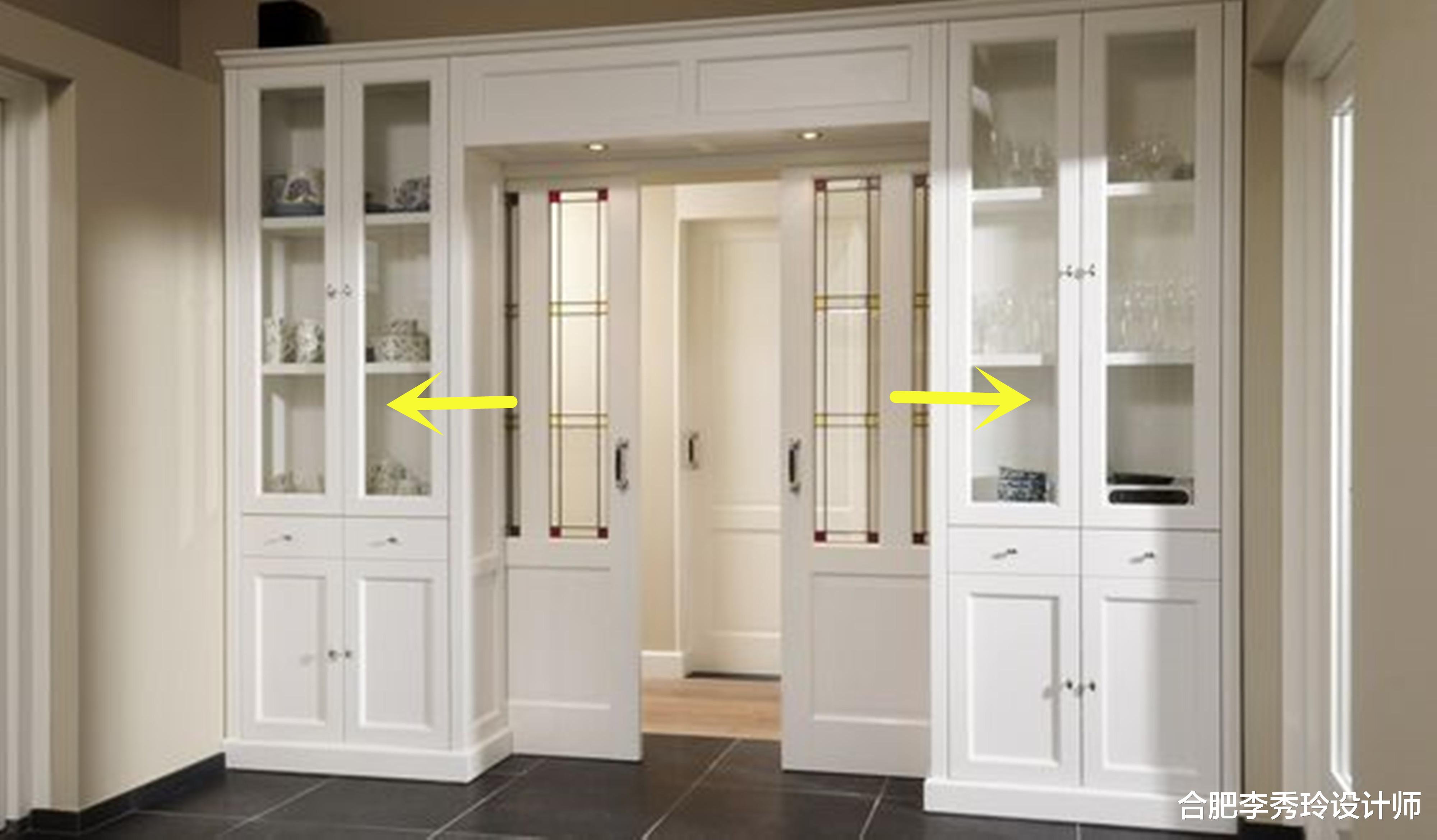 还说柜子不够用,门洞两侧白白浪费了,5种布局一边一个对称收纳