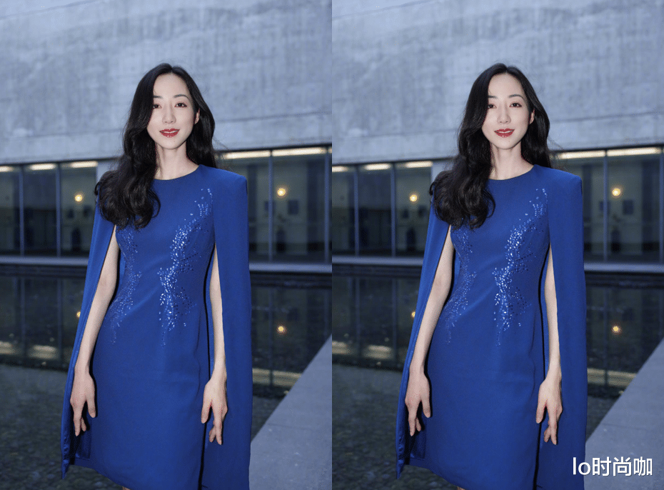 lo时尚咖|韩雪“冷艳气质”太加分，穿蓝色亮片裙清冷高雅，化浓妆更有韵味
