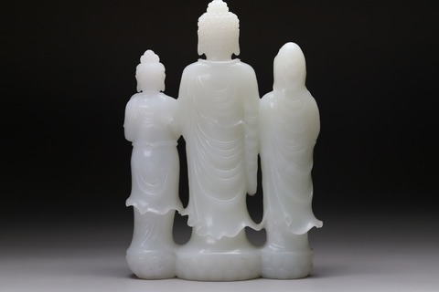 和田玉籽料|和田玉籽料“一级白 释迦牟尼佛”立像